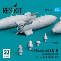 RS72-0496   Mk.83 bombs with BSU-85 thermally protected (4 pcs) (F-14, F/A-18, AV-8B, S-3) (3D printed) (1/72) (attach1 88519)