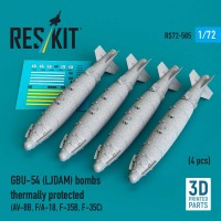 RS72-0505   GBU-54 (LJDAM) bombs thermally protected (4 pcs) (AV-8B, F/A-18A-F, F-35B, F-35C) (3D Printed) (1/72) (thumb88545)