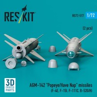 RS72-0517   AGM-142 «Popeye/Have Nap» missiles (2 pcs) (F-4E, F-15I, F-111C, B-52G/H) (3D Printed) (1/72) (attach1 88569)