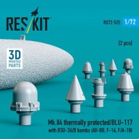 RS72-0525   Mk.84 thermally protected/BLU-117 with BSU-36/B bombs (2 pcs) (AV-8B, F-14, F/A-18) (3D Printed) (1/72) (attach1 88593)