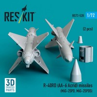RS72-0528   R-40RD (AA-6 «Acrid») missiles (2 pcs) (MiG-25PD, MiG-25PDS) (3D Printed) (1/72) (attach1 88605)