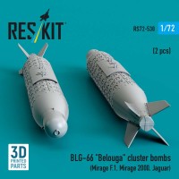 RS72-0530   BLG-66 «Belouga» cluster bombs (2 pcs) (Mirage F.1, Mirage 2000, Jaguar) (3D Printed) (1/72) (attach1 88613)
