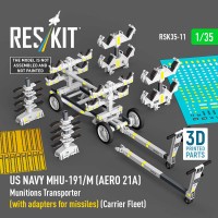 RSK35-0011   US NAVY MHU-191/M (AERO 21A) Munitions Transporter (with adapters for missiles) (Carrier Fleet) (3D Printed model kit) (1/35) (attach1 88682)