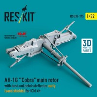 RSU32-0175   AH-1G «Cobra» main rotor with dust and debris deflector (sand shields) early version for ICM kit (3D Printed) (1/32) (attach1 88852)