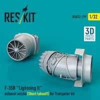 RSU32-0179   F-35B «Lightning II» exhaust nozzle (Short takeoff) for Trumpeter kit (3D printed) (1/32) (attach1 88858)
