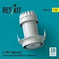 RSU32-0181   F-35B «Lightning II» exhaust nozzle (Parked/Fly) for Trumpeter kit (3D printed) (1/32) (attach1 88867)