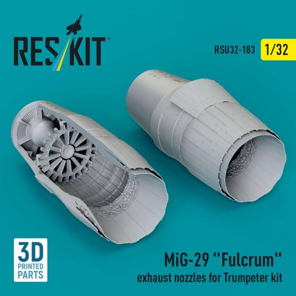 RSU32-0183   MiG-29 "Fulcrum" exhaust nozzles for Trumpeter kit (3D Printed) (1/32) (thumb88871)