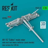 RSU35-0033   AH-1G «Cobra» main rotor with dust and debris deflector (sand shields) late version for ICM kit (3D Printed) (1/35) (attach1 88701)