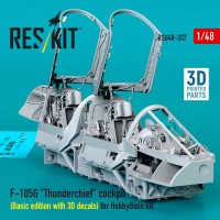 RSU48-0337   F-105G «Thunderchief» cockpit (Basic edition with 3D decals) for HobbyBoss kit (3D Printed) (1/48) (attach1 88330)