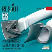 RSU48-0385   F/A-18 «Hornet» (A, B, C, D & CF-18) air intakes for Kinetic kit (3D Printed) (1/48) (attach1 88360)
