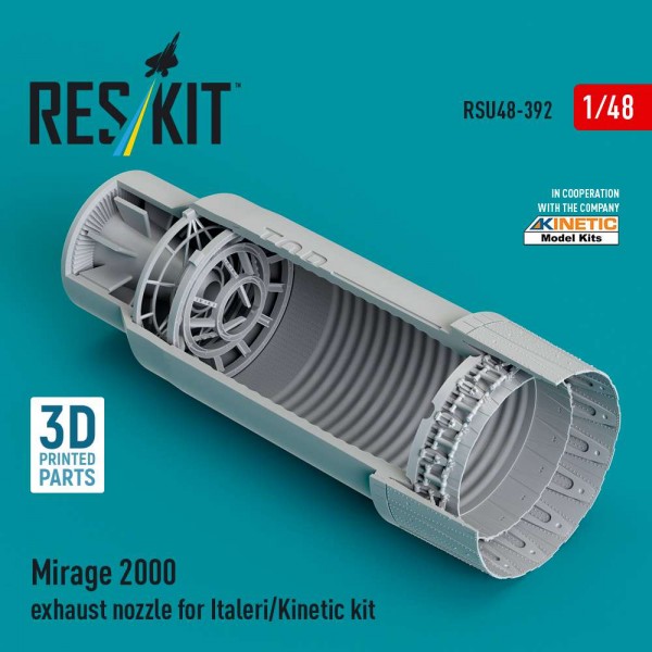 RSU48-0392   Mirage 2000 exhaust nozzle for Italeri/Kinetic kit (3D Printed) (1/48) (thumb88369)