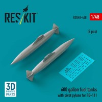 RSU48-0438   600 gallon fuel tanks with pivot pylons for FB-111 (2 pcs) (3D Printed) (1/48) (thumb88411)