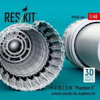 RSU48-0466   F-4 (B, C, D, N) «Phantom II» exhaust nozzles for Academy kit (3D Printed) (1/48) (attach1 88435)