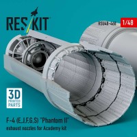 RSU48-0468   F-4 (E, J, F, G, S) «Phantom II» exhaust nozzles for Academy kit (3D Printed) (1/48) (attach1 88443)