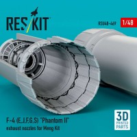 RSU48-0469   F-4 (E, J, F, G, S) «Phantom II» exhaust nozzles for Meng kit (3D Printed) (1/48) (attach1 88447)
