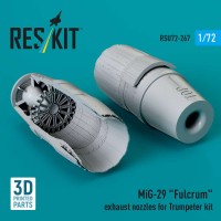 RSU72-0267   MiG-29 «Fulcrum» exhaust nozzles for Trumpeter kit (3D Printed) (1/72) (attach1 88644)