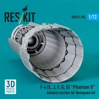 RSU72-0295   F-4 (E, J, F, G, S) «Phantom II» exhaust nozzles for Hasegawa kit (3D Printed) (1/72) (attach1 88666)