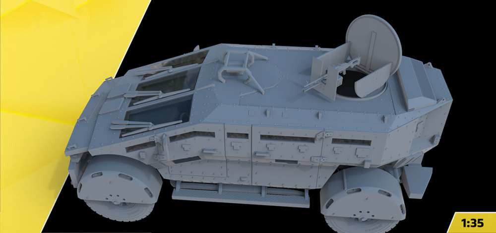 AMA35957   Бронеавтомобиль «Фалькатус» с пулеметной турелью   1/48   AMA35957 Falkatus armored car with 1/48 machine gun turret (attach2 90264)